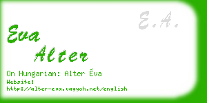 eva alter business card